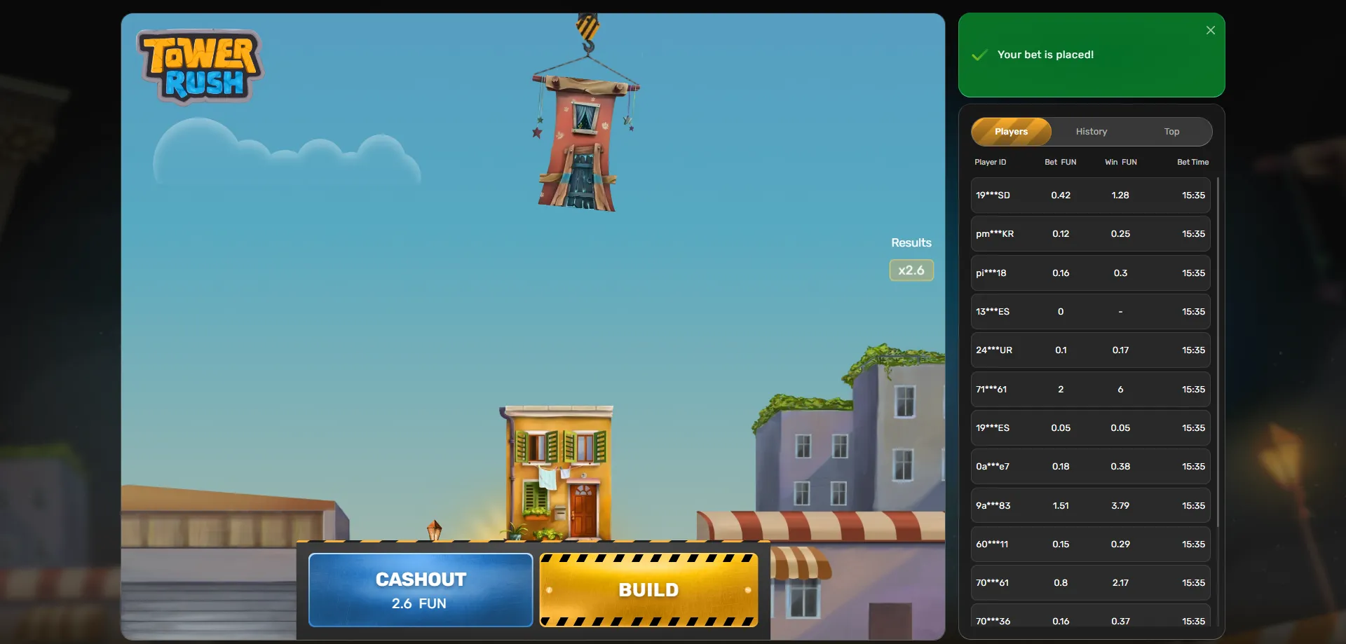 Tower Rush by Galaxsys crash game overview and review 2026
